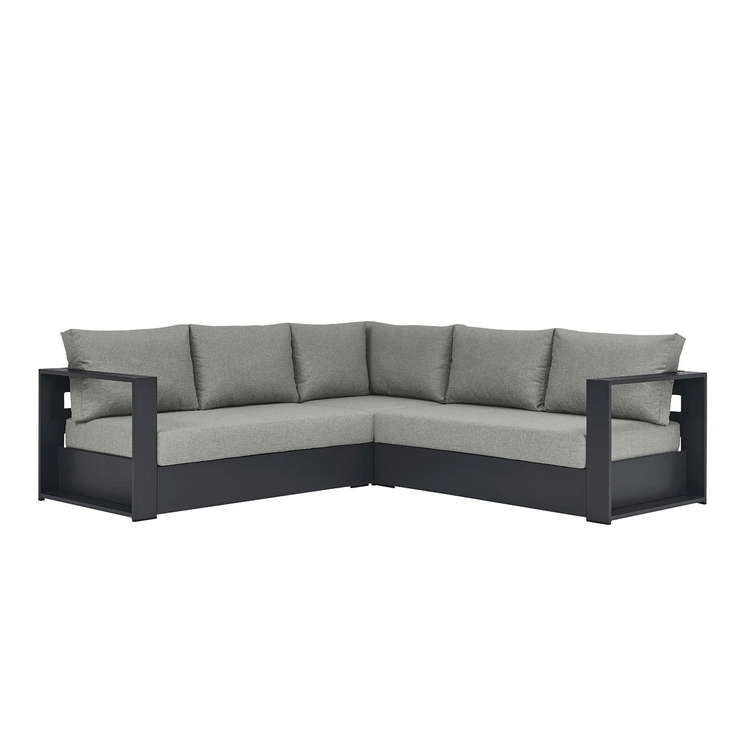 Tahoe 3-Piece Outdoor Patio Powder-Coated Aluminum Sectional Sofa Set. - Venini Furniture 