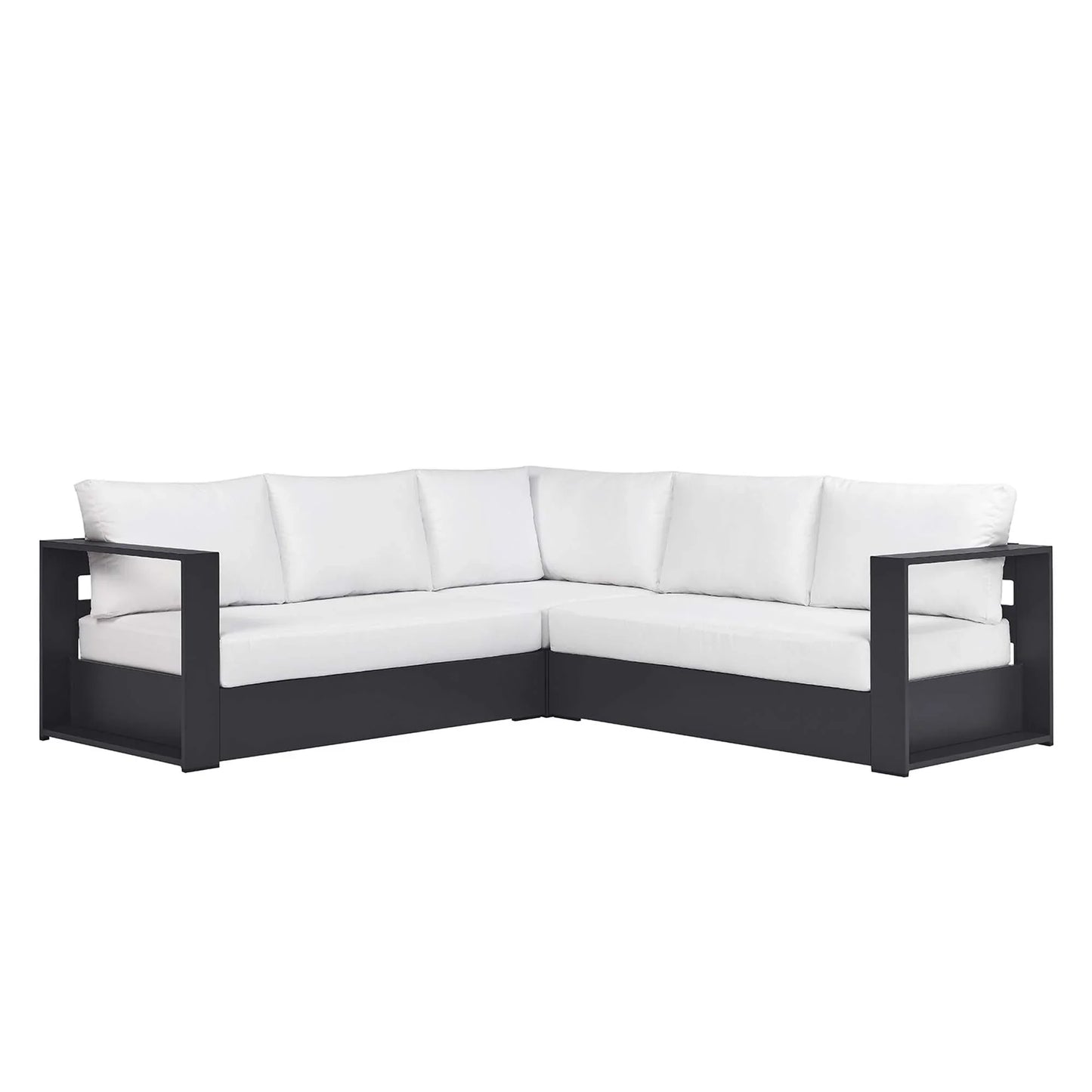Tahoe 3-Piece Outdoor Patio Powder-Coated Aluminum Sectional Sofa Set. - Venini Furniture 