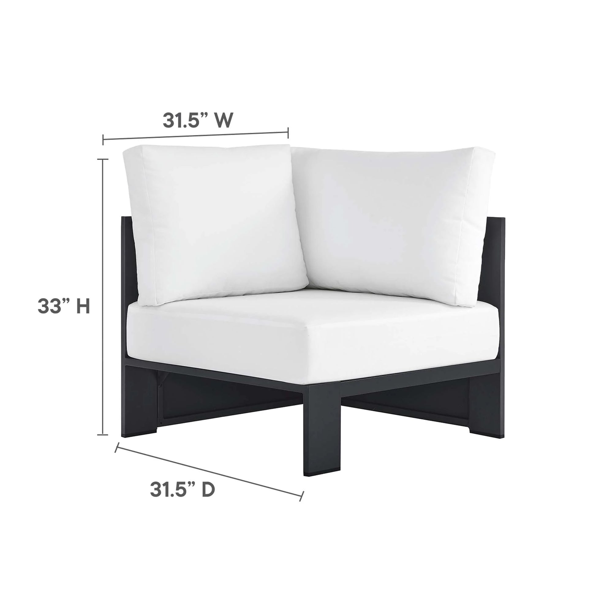 Tahoe 3-Piece Outdoor Patio Powder-Coated Aluminum Sectional Sofa Set. - Venini Furniture 