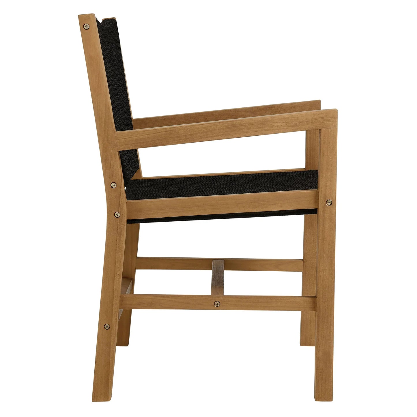 Vienna 7-Piece Outdoor Patio Teak and Rope Dining Set with Armless Chairs. - Venini Furniture 