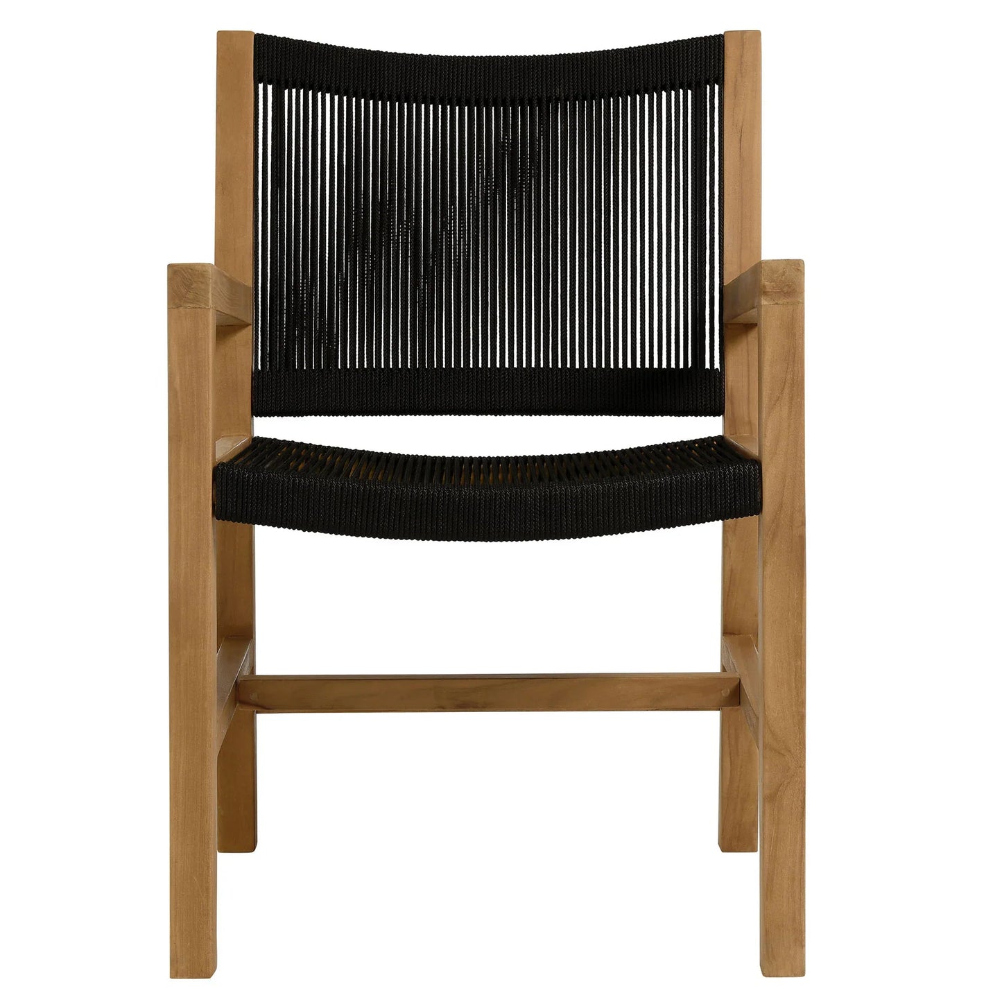 Vienna 7-Piece Outdoor Patio Teak and Rope Dining Set with Armless Chairs. - Venini Furniture 