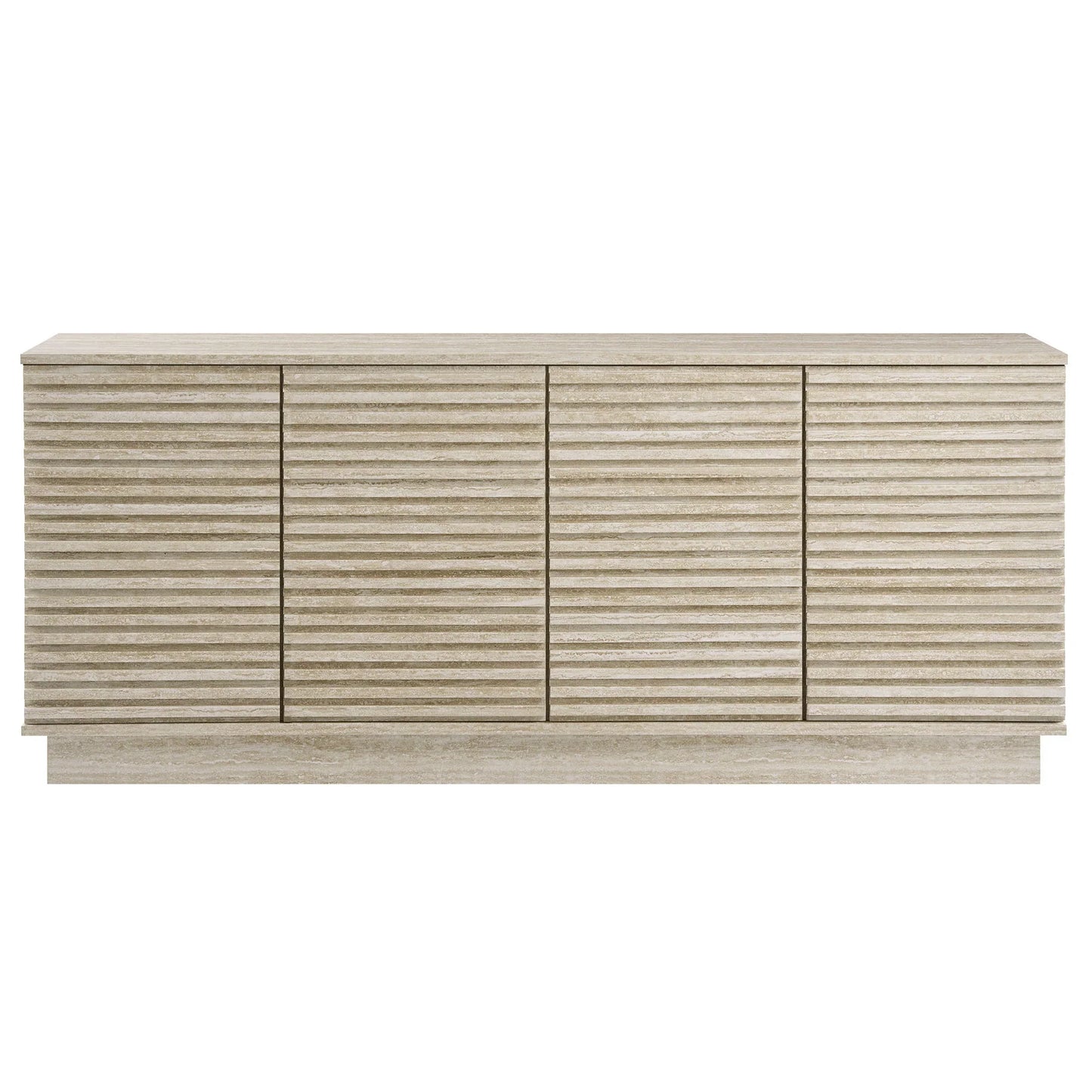 Render 70" Faux Travertine Sideboard Cabinet TV Stand in Travertine. - Venini Furniture 