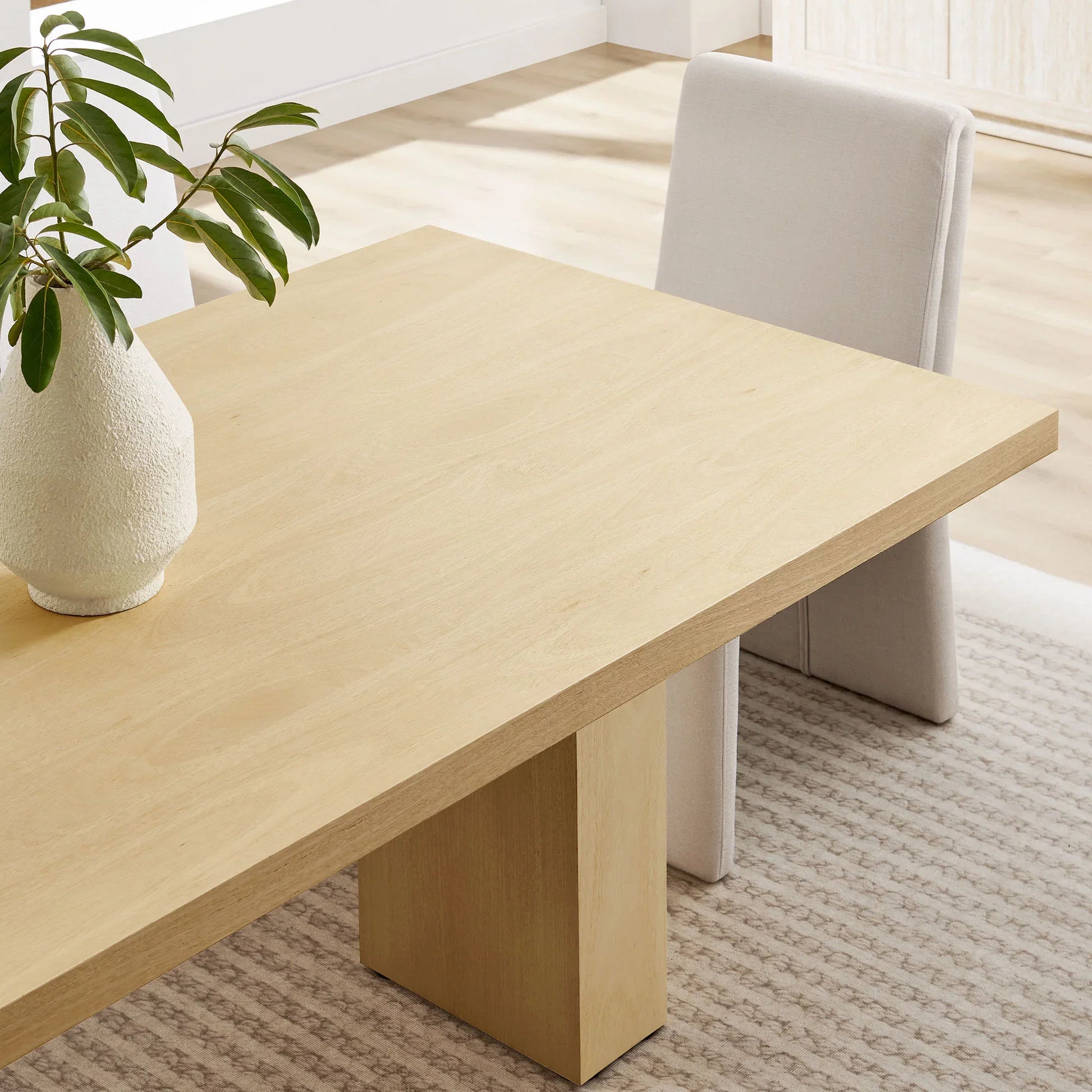 Piston 82" Rectangular Wood Dining Table in Natural. - Venini Furniture 