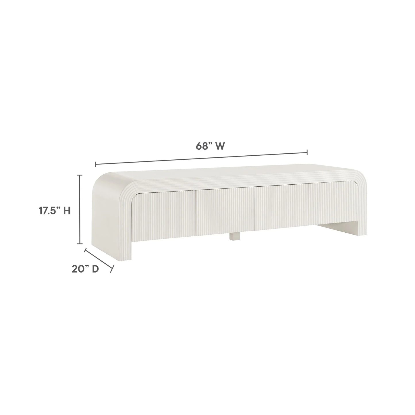 Waterflute 68" Fluted TV Stand. - Venini Furniture 