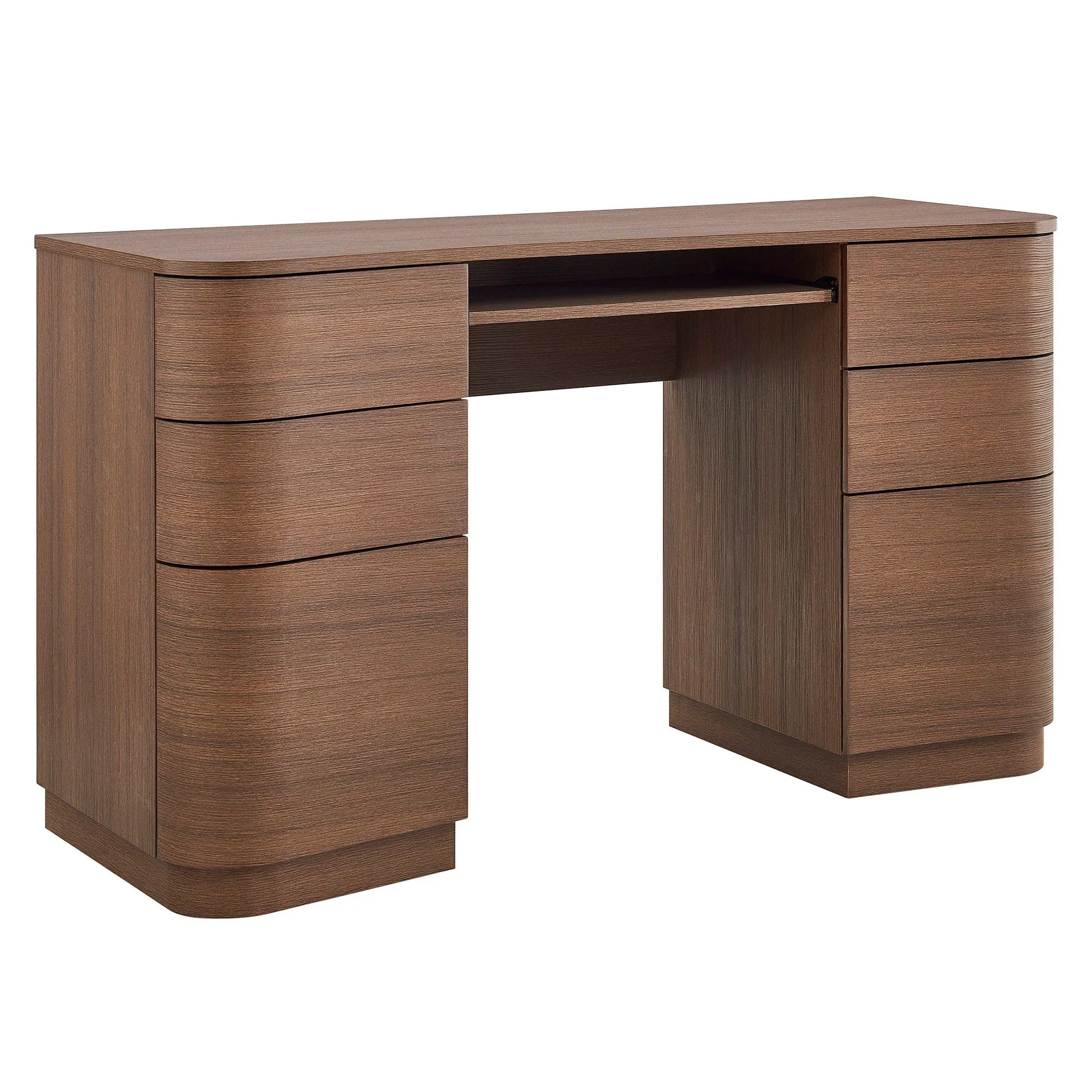 Mirae 55" 6-Drawer Curved Office Desk. - Venini Furniture 