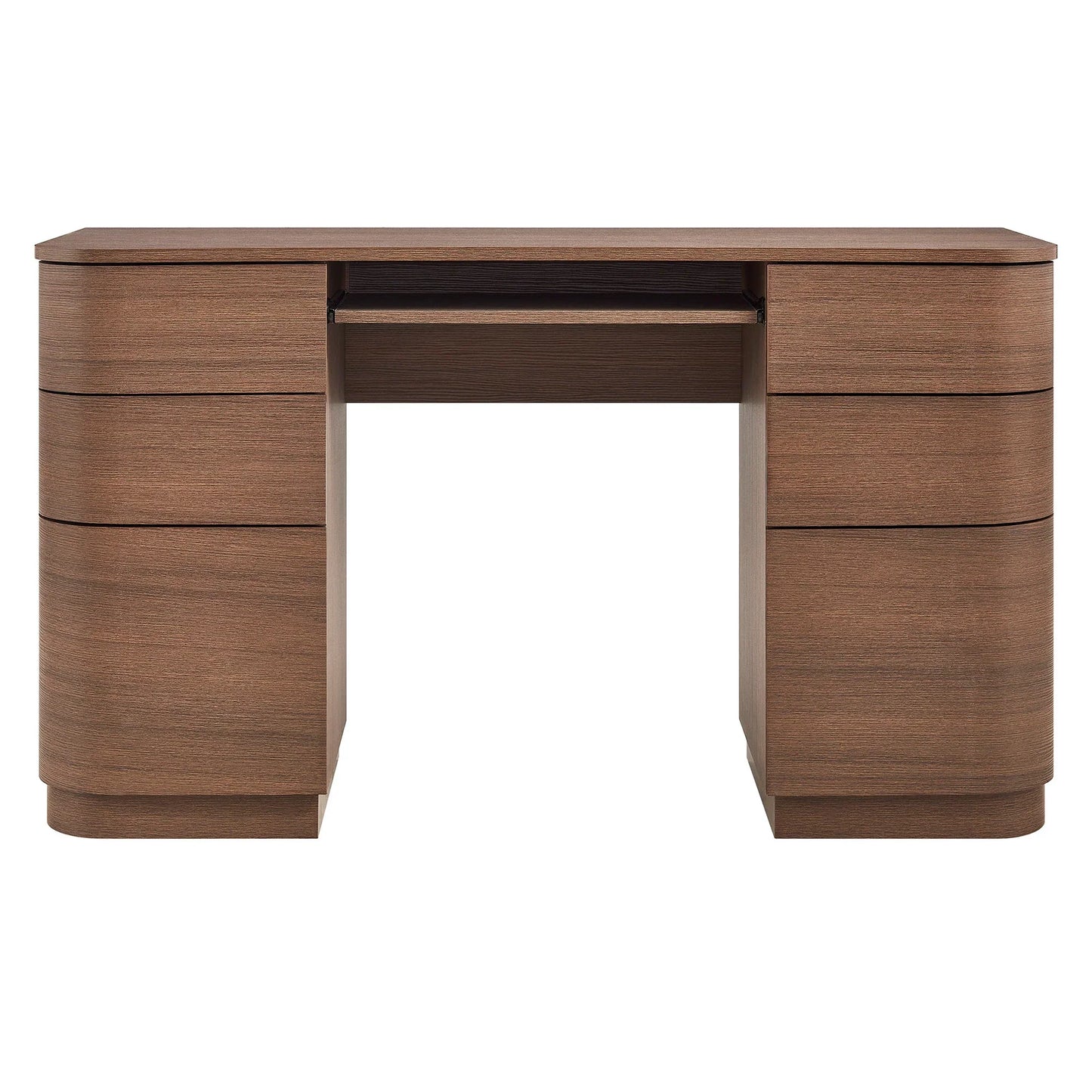 Mirae 55" 6-Drawer Curved Office Desk. - Venini Furniture 