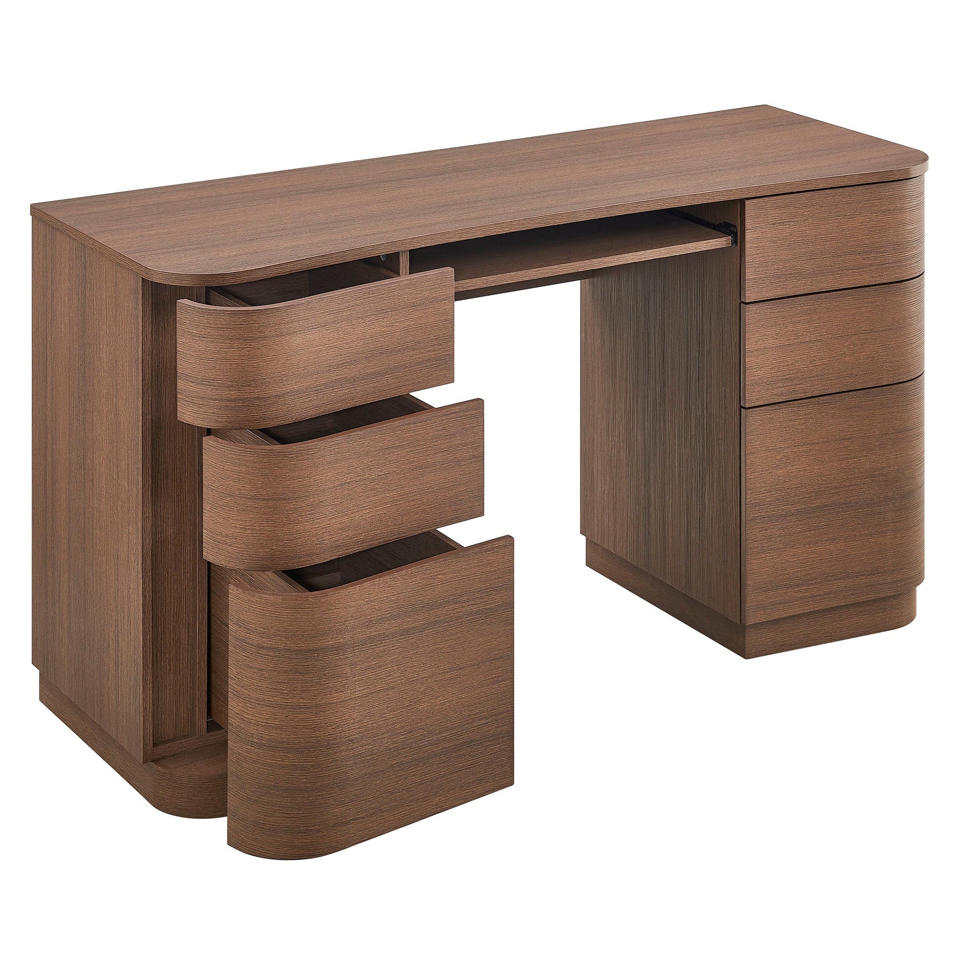Mirae 55" 6-Drawer Curved Office Desk. - Venini Furniture 