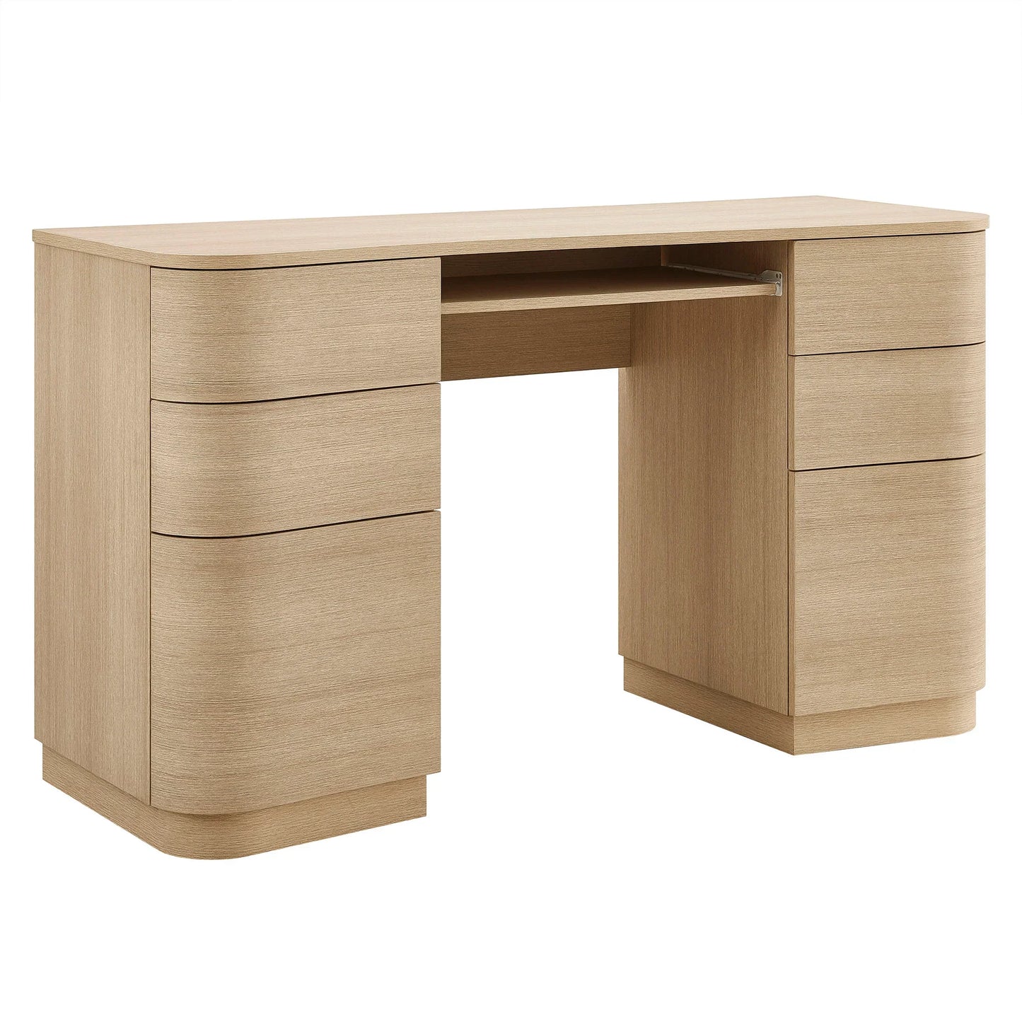 Mirae 55" 6-Drawer Curved Office Desk. - Venini Furniture 