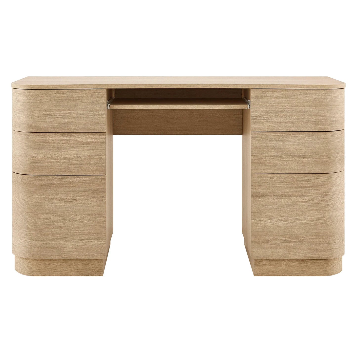 Mirae 55" 6-Drawer Curved Office Desk. - Venini Furniture 