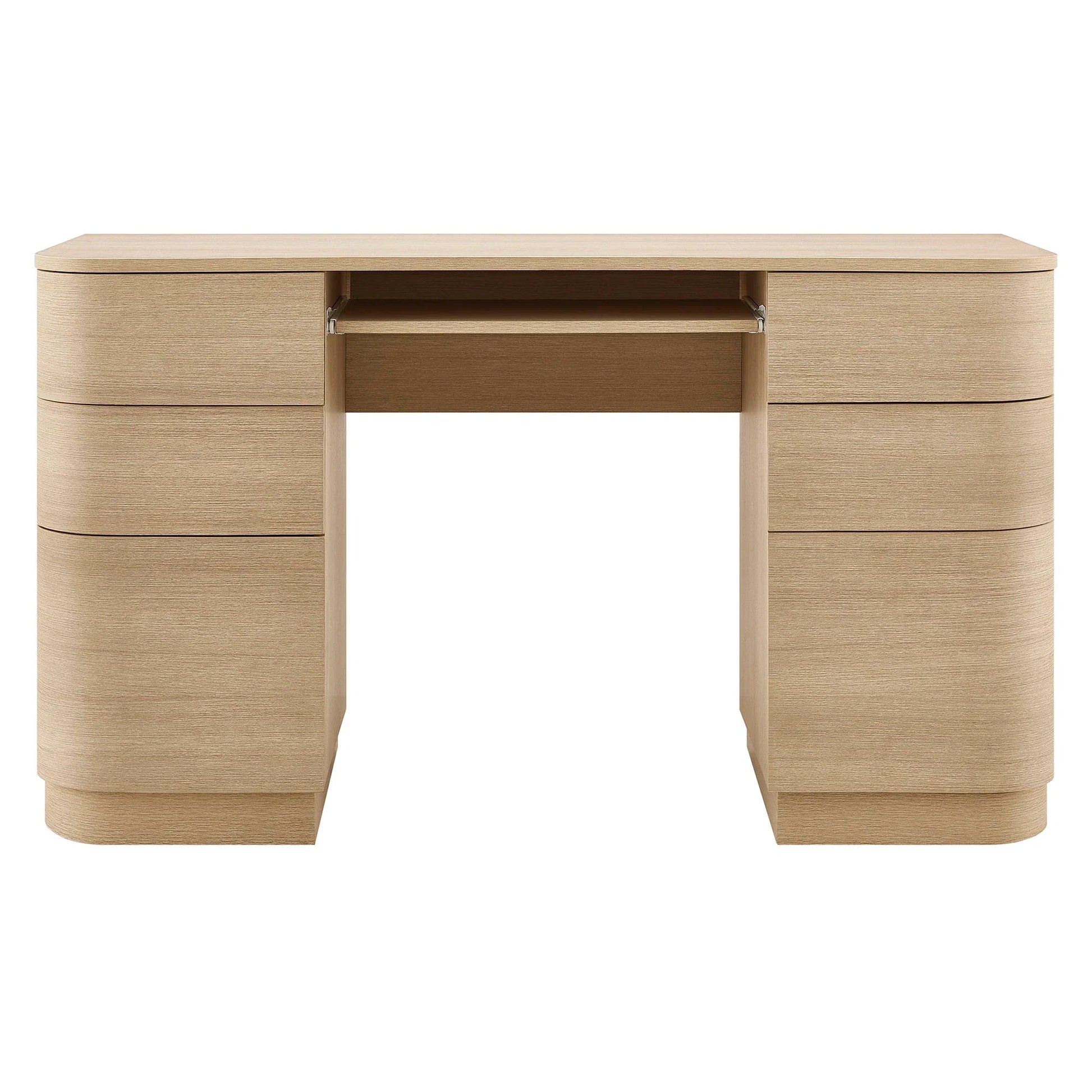Mirae 55" 6-Drawer Curved Office Desk. - Venini Furniture 