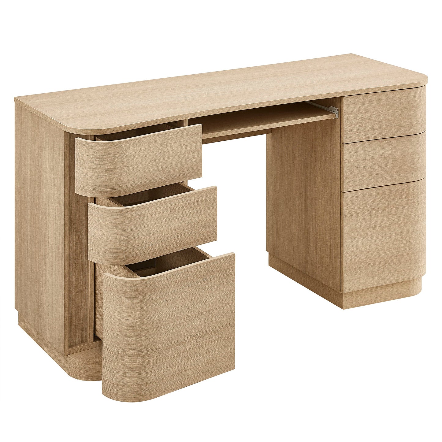 Mirae 55" 6-Drawer Curved Office Desk. - Venini Furniture 