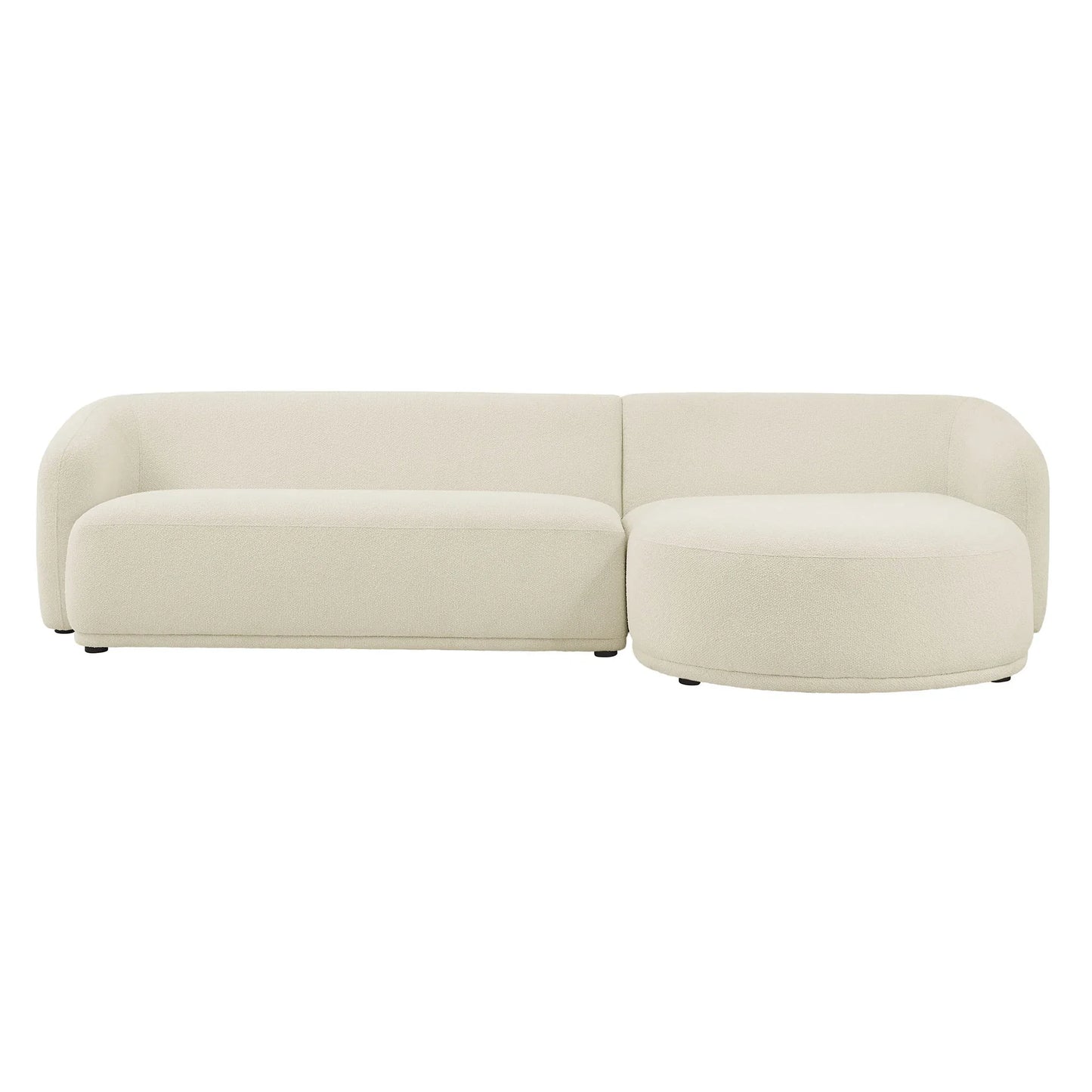 Monica 2 Piece Right Facing Boucle Fabric Modular Sofa with Chaise - Venini Furniture 
