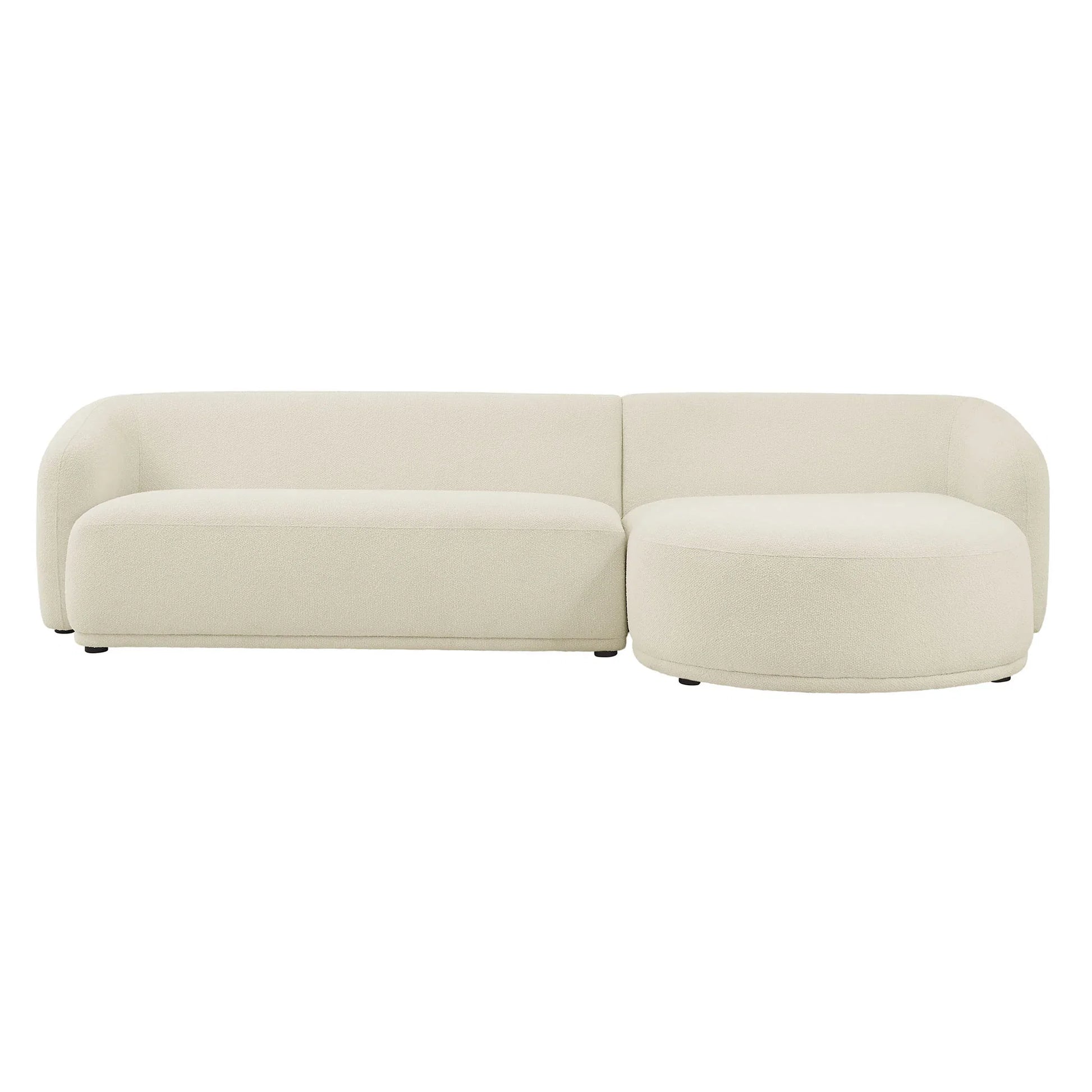 Monica 2 Piece Right Facing Boucle Fabric Modular Sofa with Chaise - Venini Furniture 