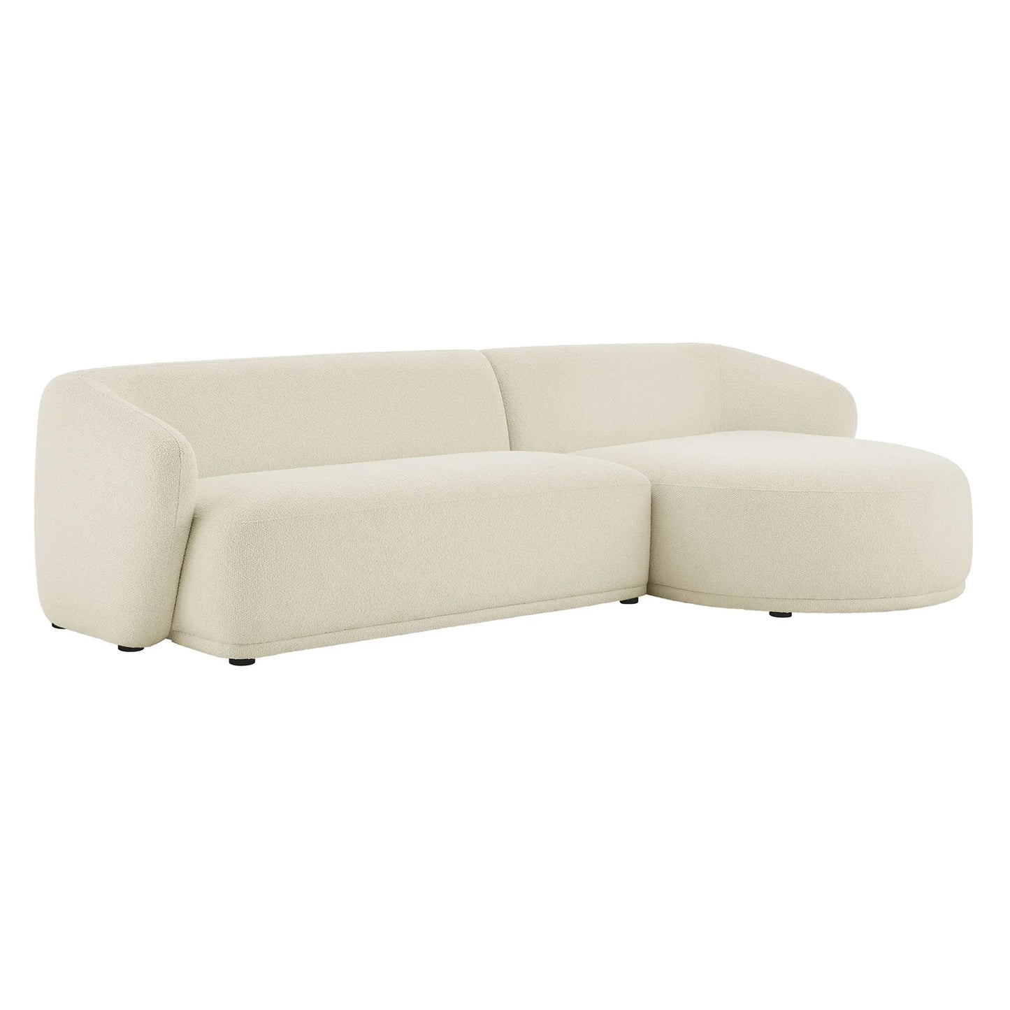 Monica 2 Piece Right Facing Boucle Fabric Modular Sofa with Chaise - Venini Furniture 