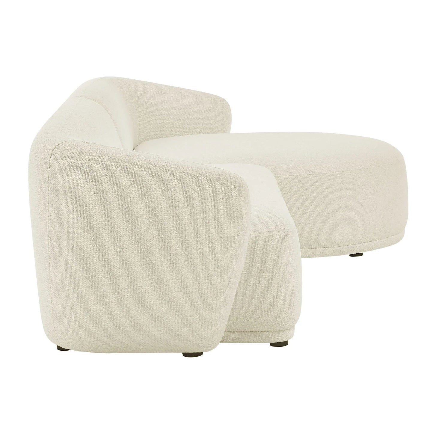Monica 2 Piece Right Facing Boucle Fabric Modular Sofa with Chaise - Venini Furniture 