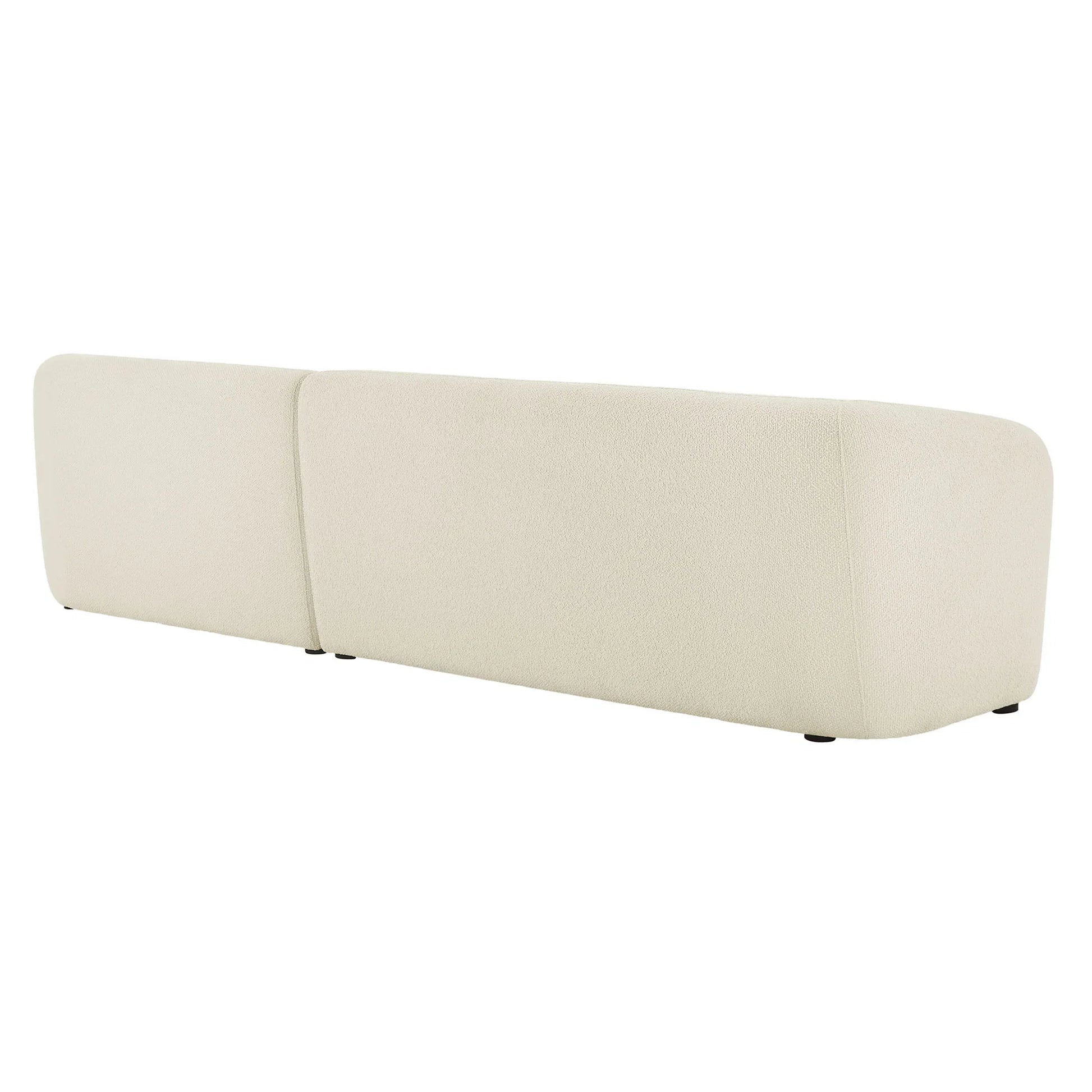 Monica 2 Piece Right Facing Boucle Fabric Modular Sofa with Chaise - Venini Furniture 