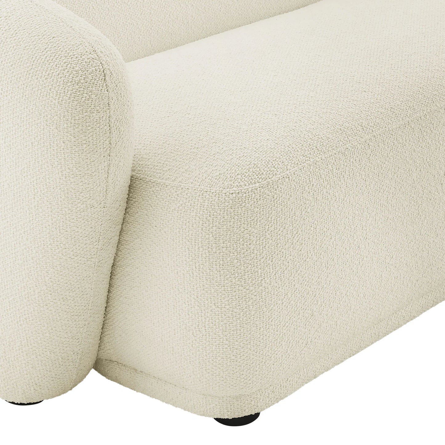 Monica 2 Piece Right Facing Boucle Fabric Modular Sofa with Chaise - Venini Furniture 