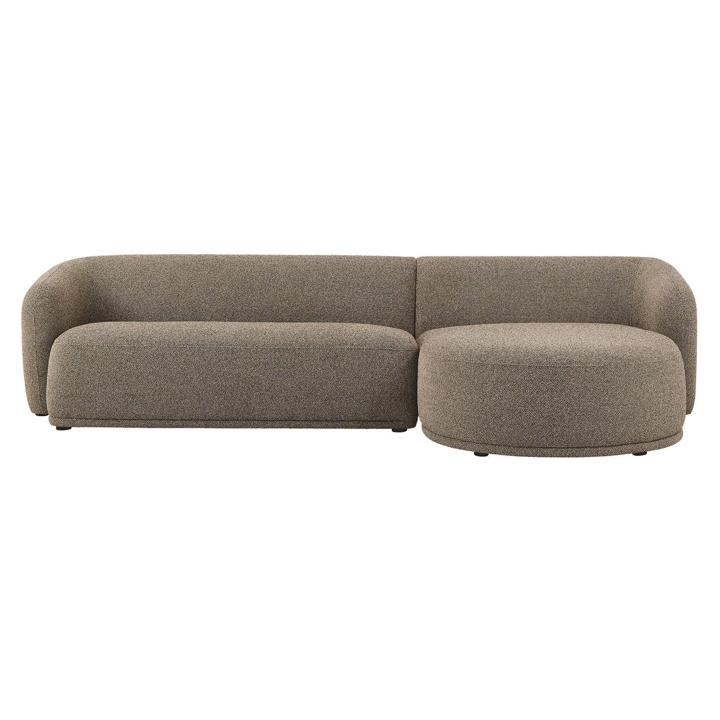 Monica 2 Piece Right Facing Boucle Fabric Modular Sofa with Chaise - Venini Furniture 