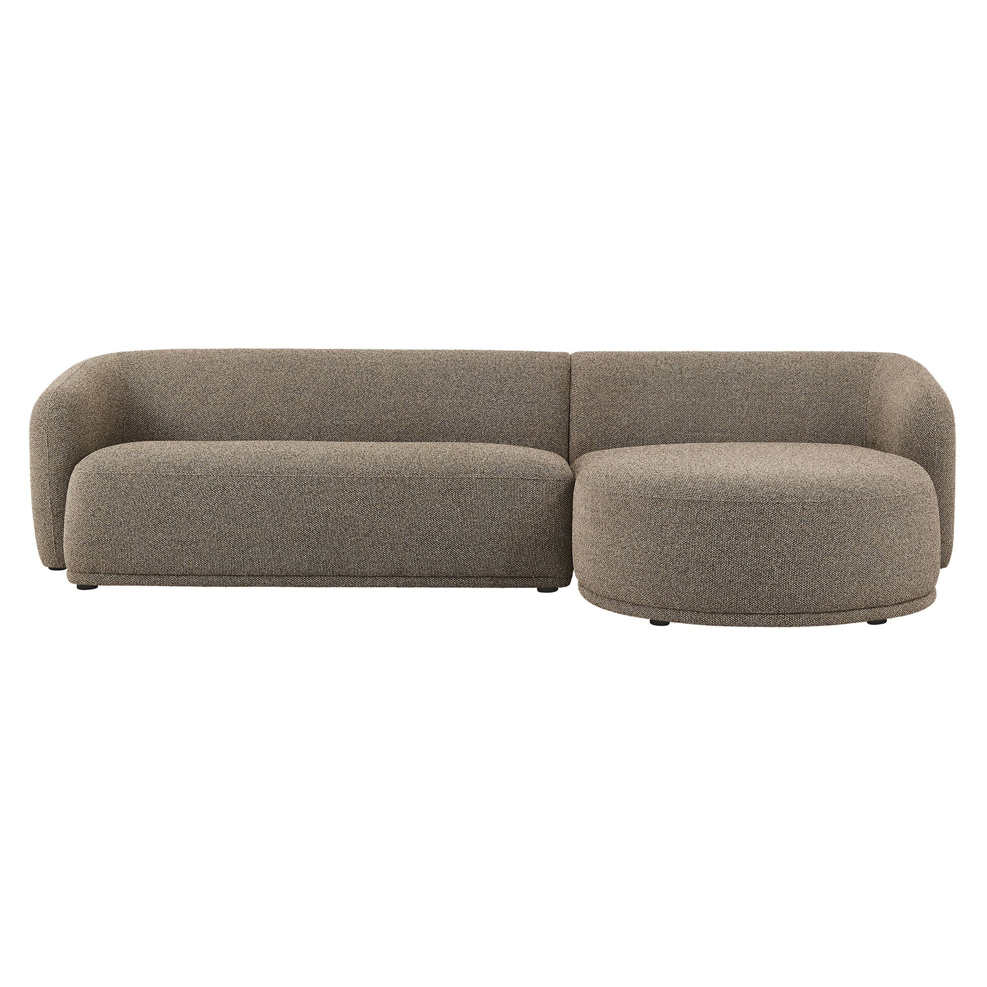 Monica 2 Piece Right Facing Boucle Fabric Modular Sofa with Chaise - Venini Furniture 