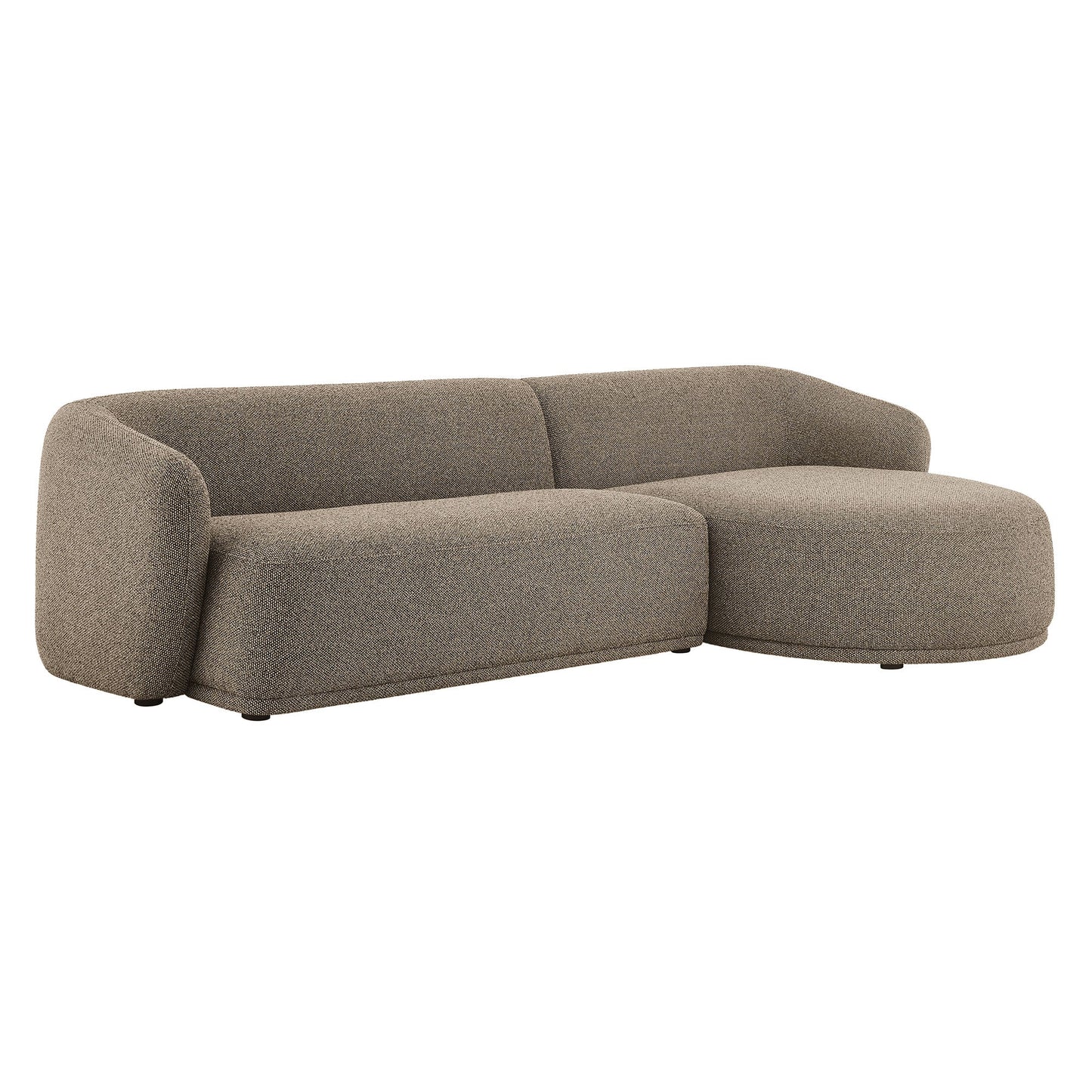 Monica 2 Piece Right Facing Boucle Fabric Modular Sofa with Chaise - Venini Furniture 