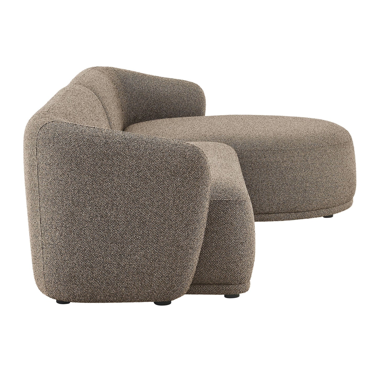 Monica 2 Piece Right Facing Boucle Fabric Modular Sofa with Chaise - Venini Furniture 