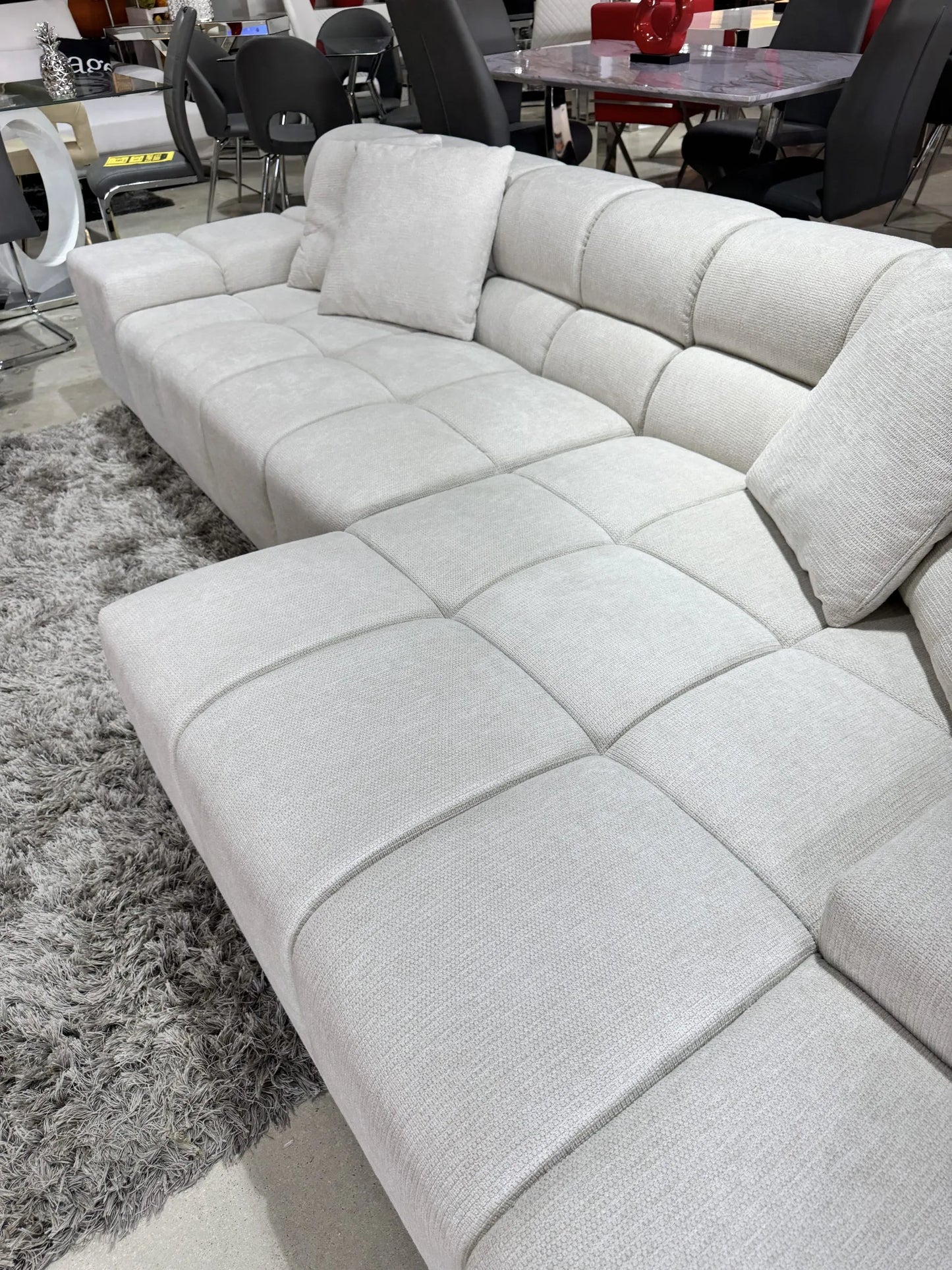 Midtown Sectional Right or Left in Graphite Dark Grey or Cream - Venini Furniture 