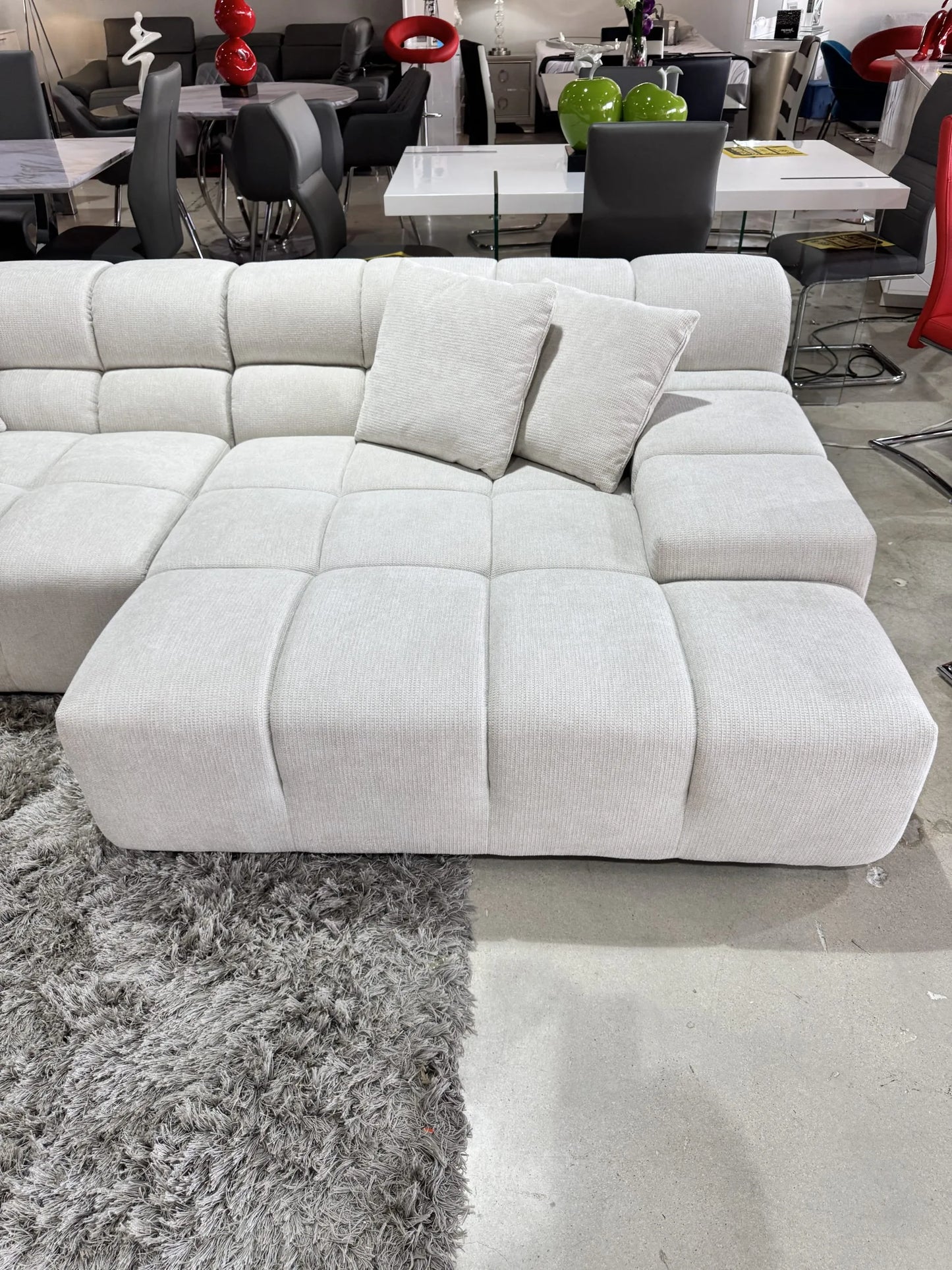 Midtown Sectional Right or Left in Graphite Dark Grey or Cream - Venini Furniture 