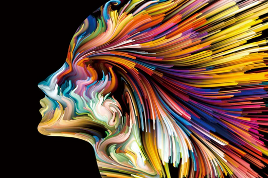 SU-22304 DANE Colorful Lady Facing Left Wall Art Print TG