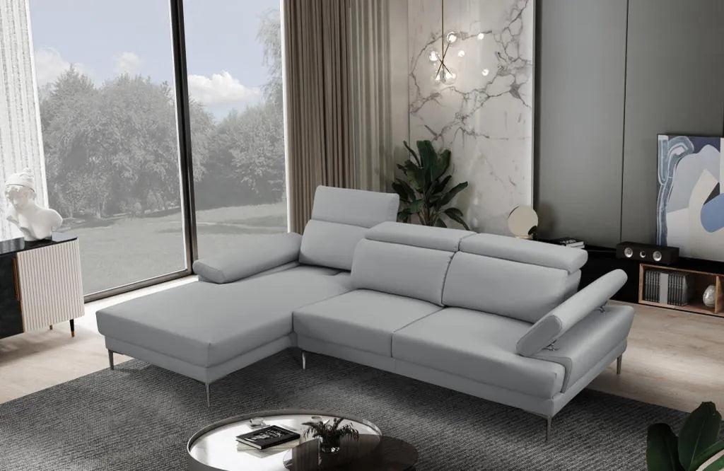 Kim Sectional in White or Grey and Left or Right - Venini Furniture 