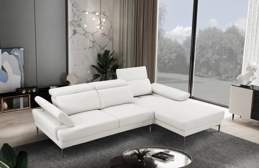 Kim Sectional in White or Grey and Left or Right - Venini Furniture 
