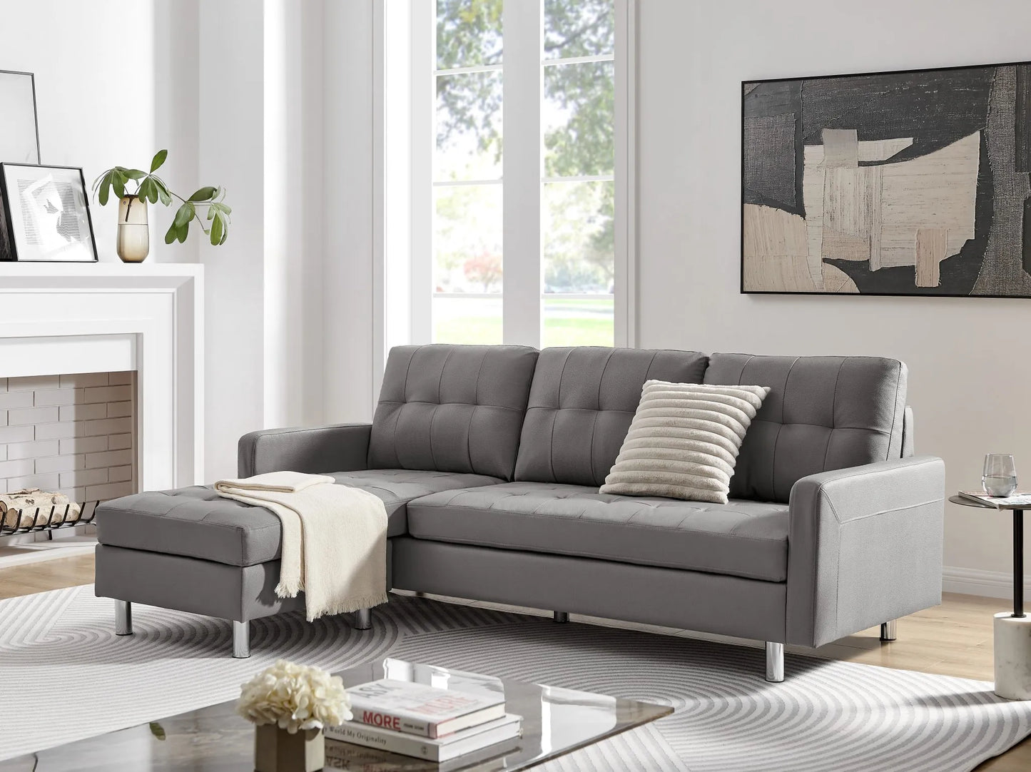 VESADA Sectional Black, Gray or White. - Venini Furniture 