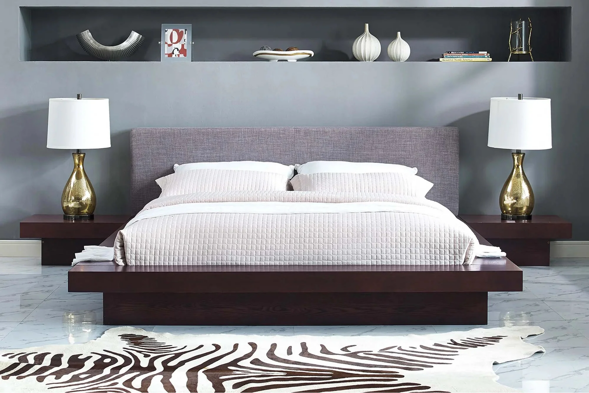 Freja 3 Piece Fabric Queen Bedroom Set. - Venini Furniture 