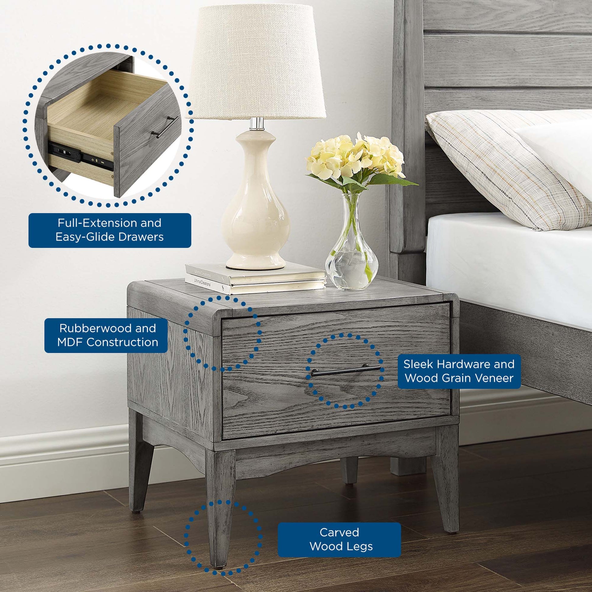 Georgia Bedroom Set in Gray. - Venini Furniture 