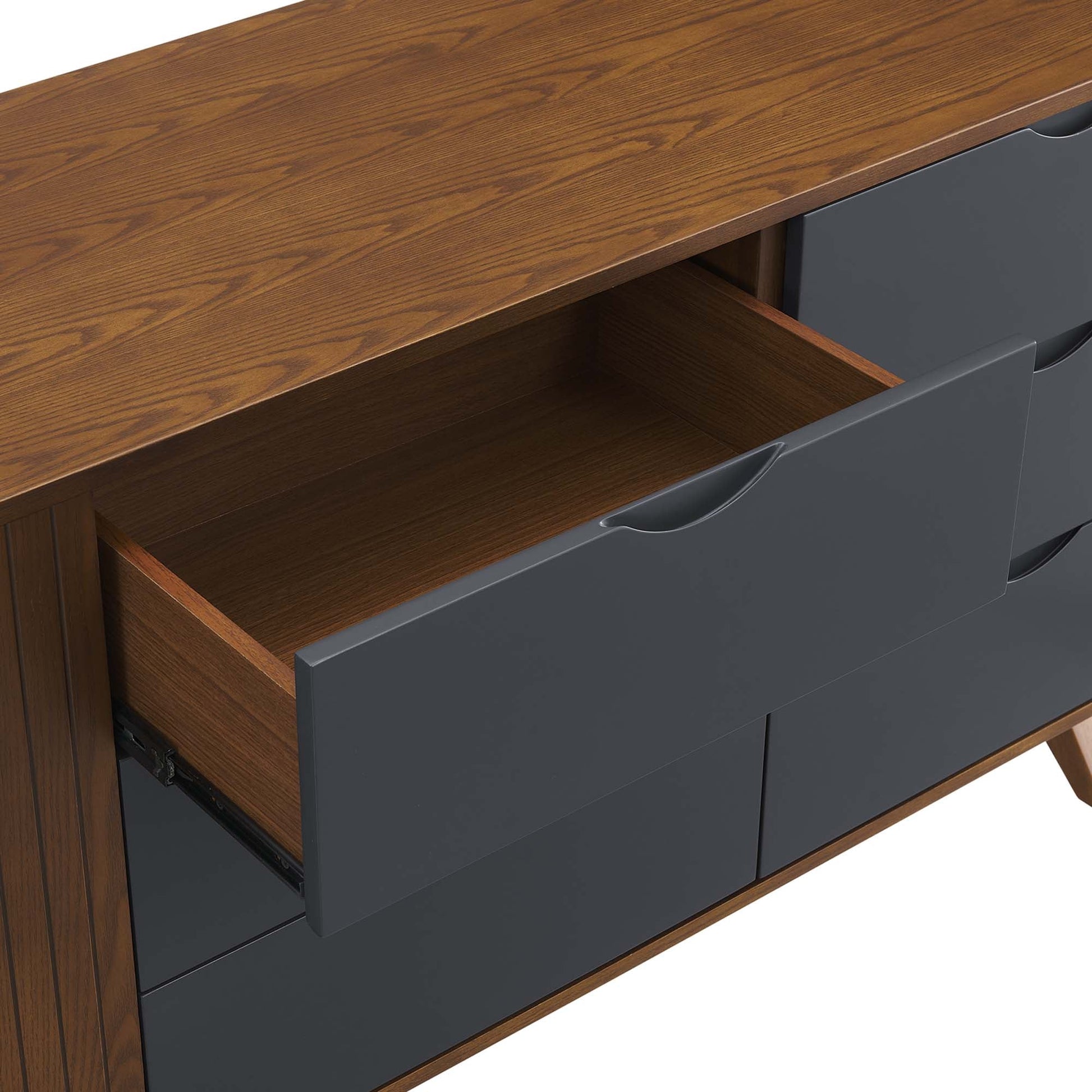 Dylan Dresser and Mirror in Walnut. - Venini Furniture 