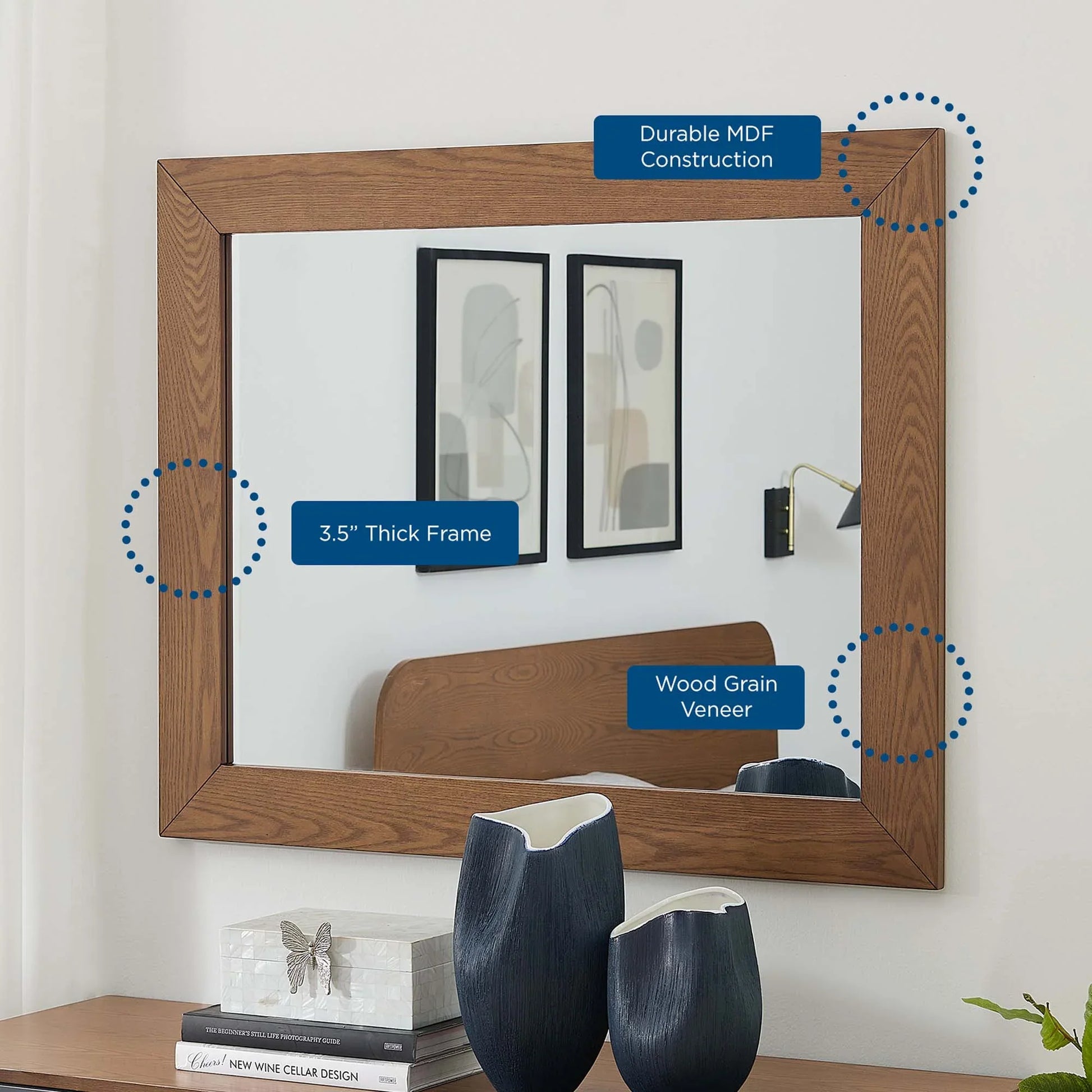 Dylan Dresser and Mirror in Walnut. - Venini Furniture 