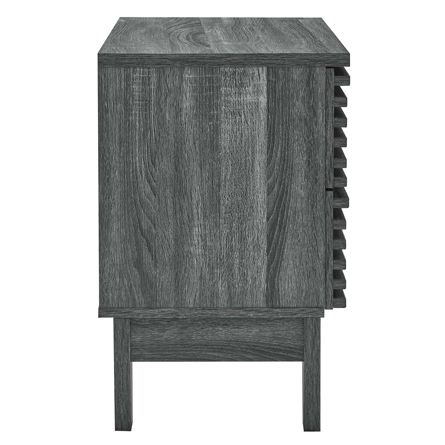 Render Two-Drawer Nightstand in Charcoal. - Venini Furniture 
