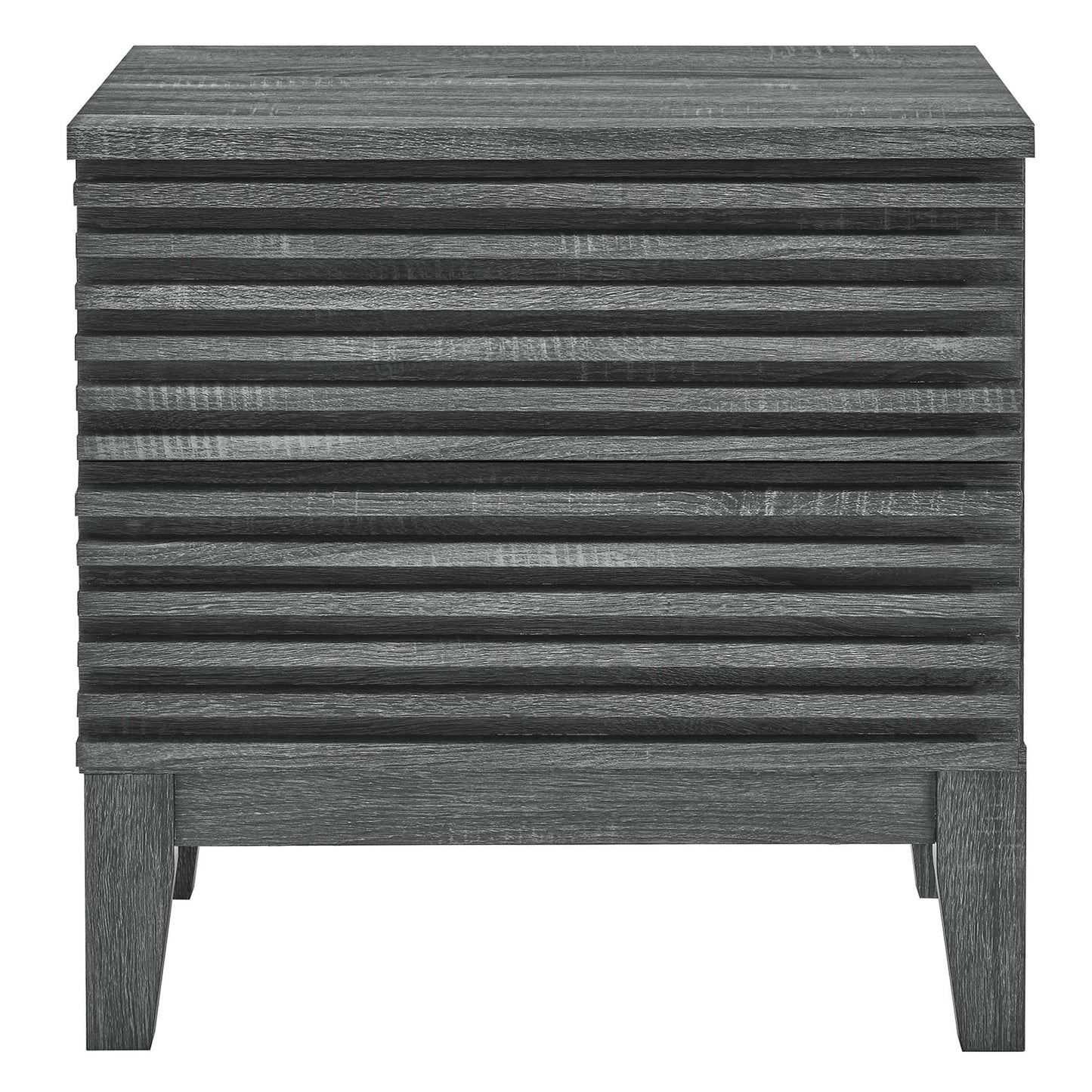 Render Two-Drawer Nightstand in Charcoal. - Venini Furniture 