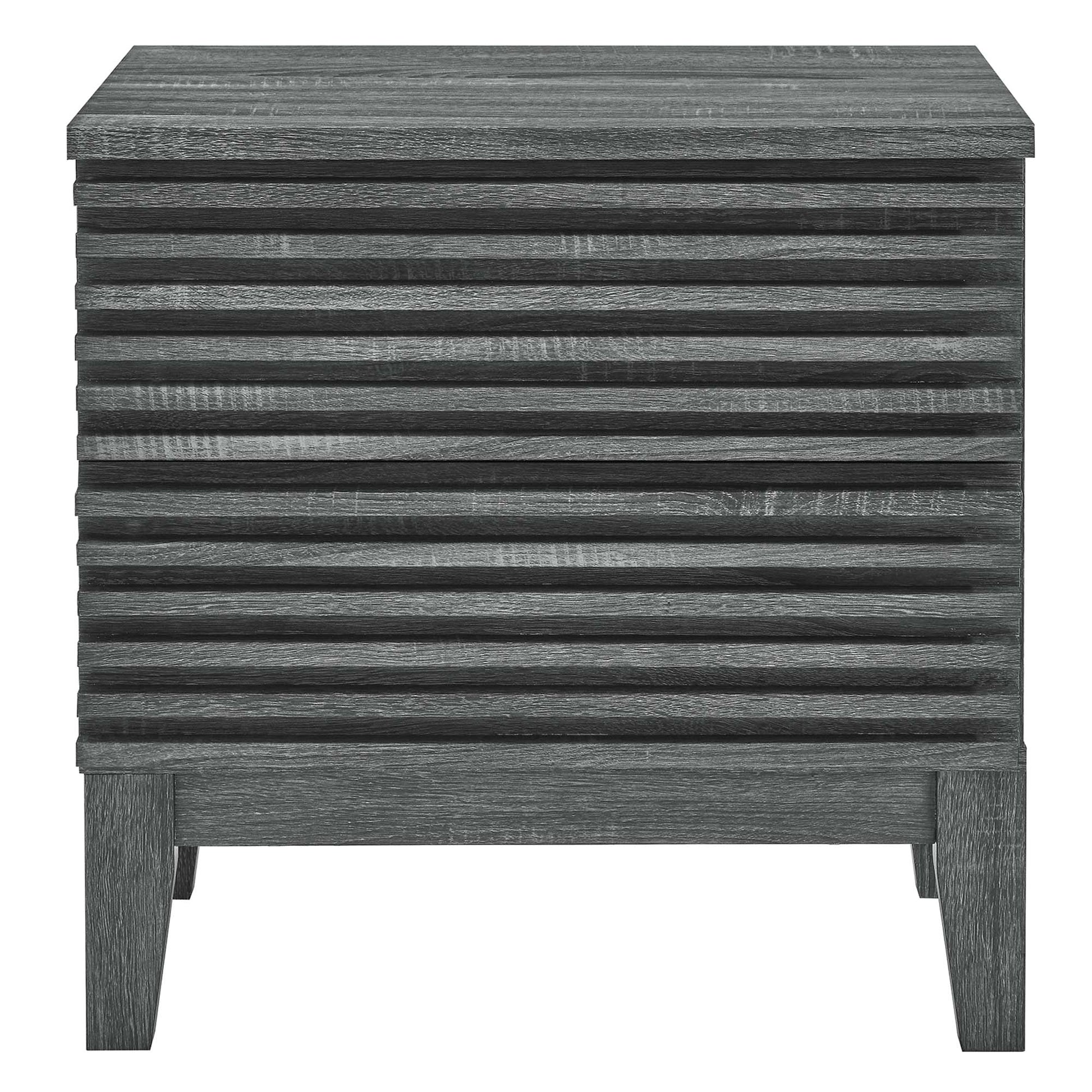 Render Two-Drawer Nightstand in Charcoal. - Venini Furniture 