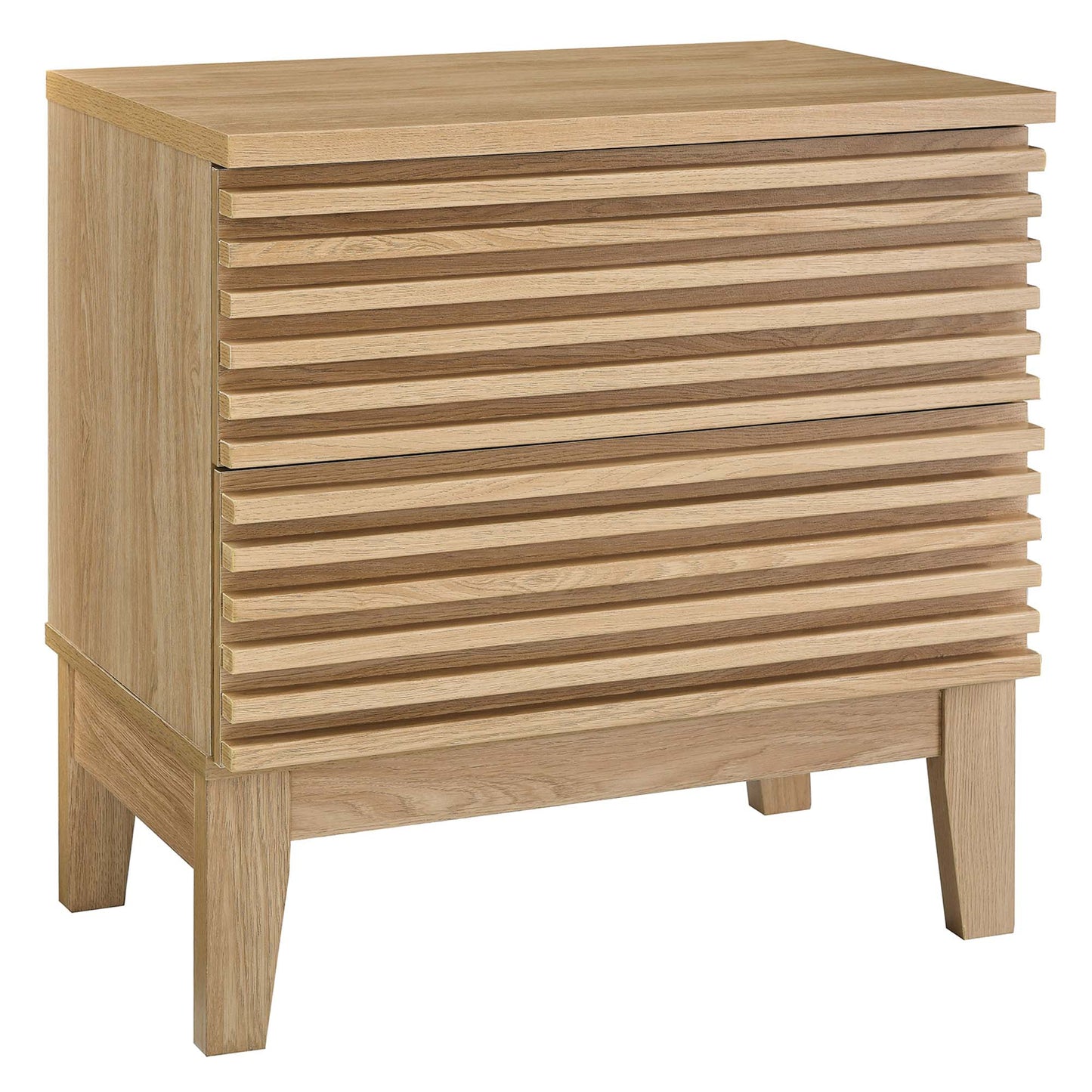 Render Two-Drawer Nightstand in Charcoal. - Venini Furniture 