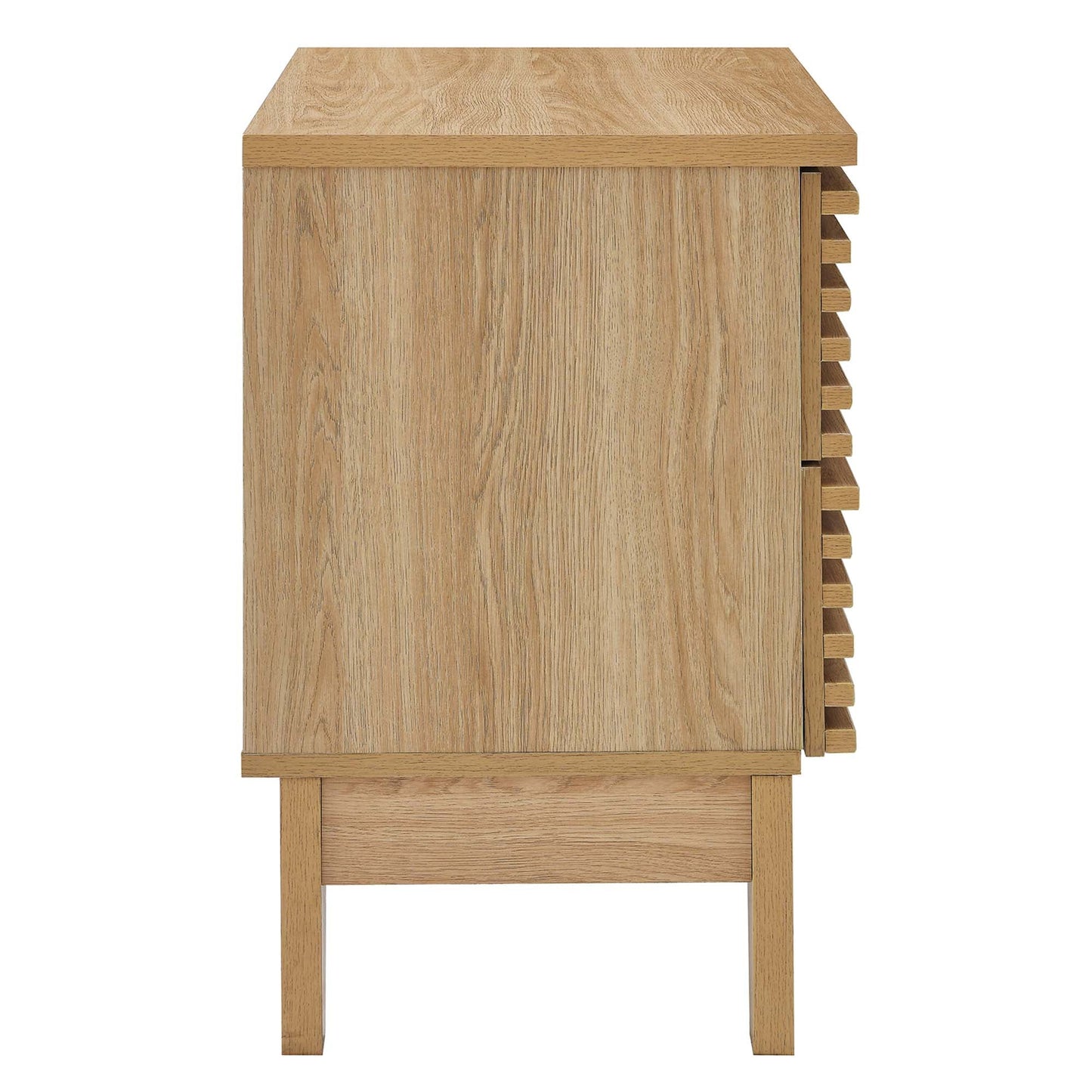 Render Two-Drawer Nightstand in Charcoal. - Venini Furniture 