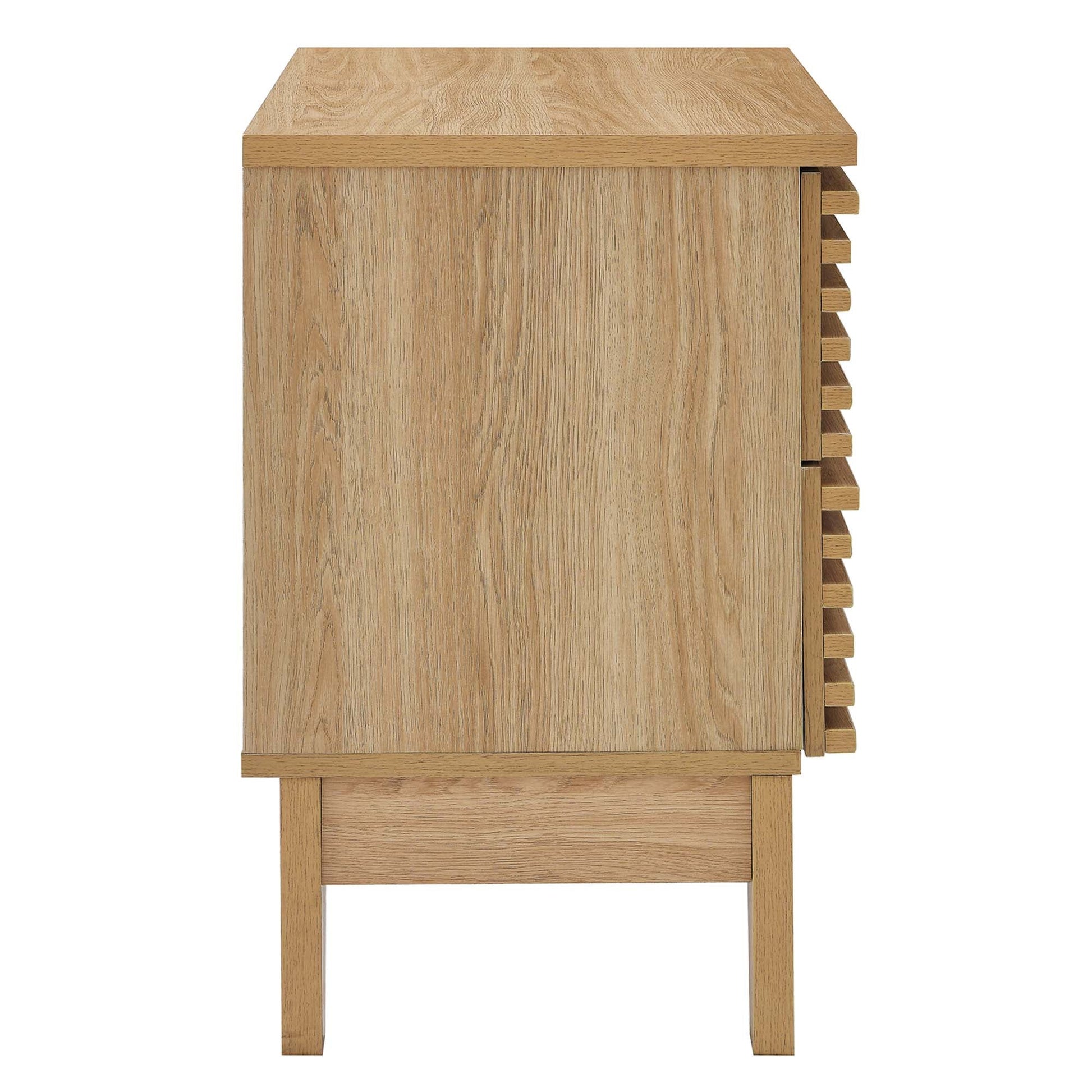 Render Two-Drawer Nightstand in Charcoal. - Venini Furniture 