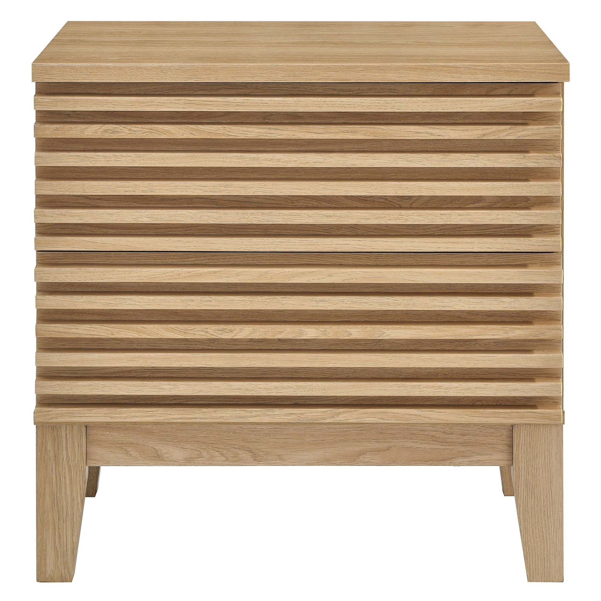 Render Two-Drawer Nightstand in Charcoal. - Venini Furniture 