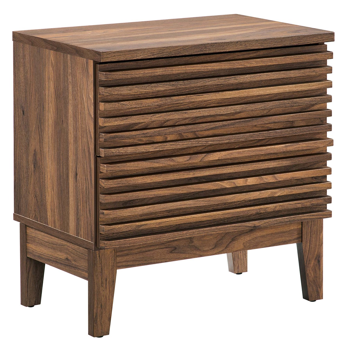 Render Two-Drawer Nightstand in Charcoal. - Venini Furniture 