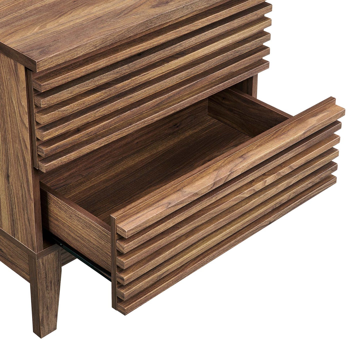 Render Two-Drawer Nightstand in Charcoal. - Venini Furniture 
