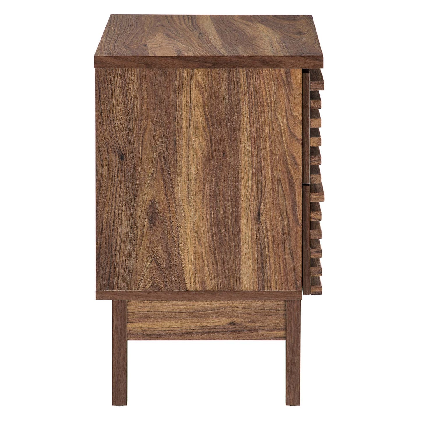 Render Two-Drawer Nightstand in Charcoal. - Venini Furniture 