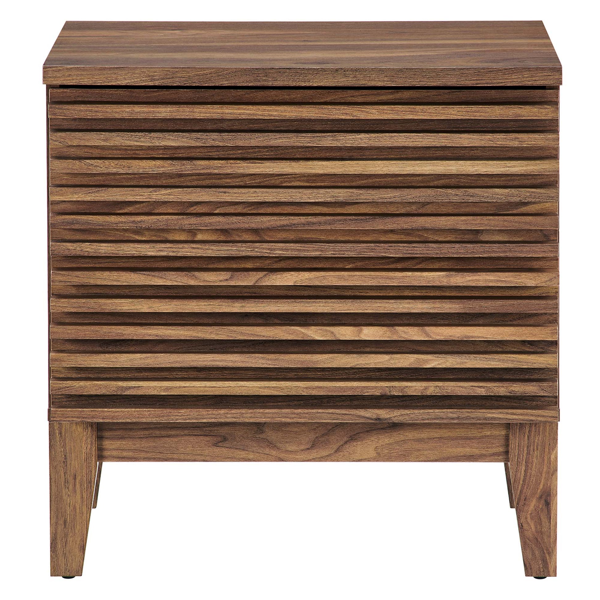 Render Two-Drawer Nightstand in Charcoal. - Venini Furniture 