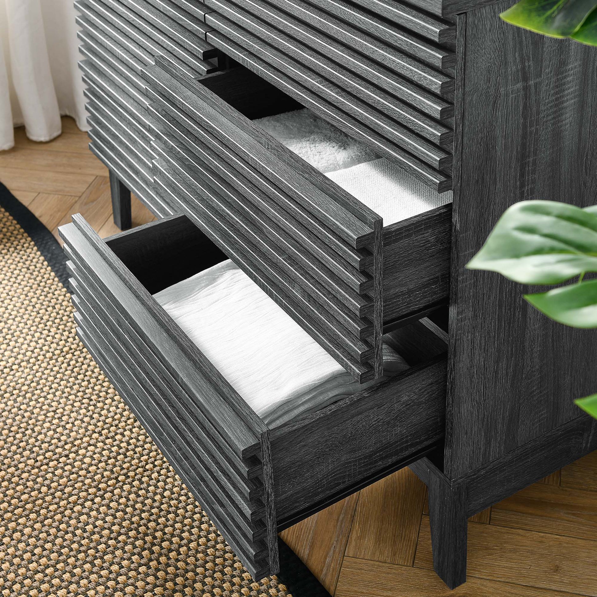 Render 6-Drawer Dresser in Charcoal. - Venini Furniture 