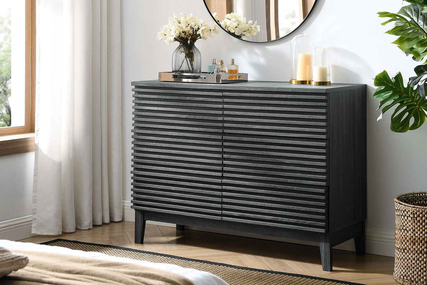 Render 6-Drawer Dresser in Charcoal. - Venini Furniture 