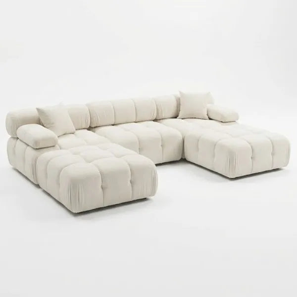 Munich Modular Fabric Sectional U OPTION Light Grey, Dark Gey and White - Venini Furniture 