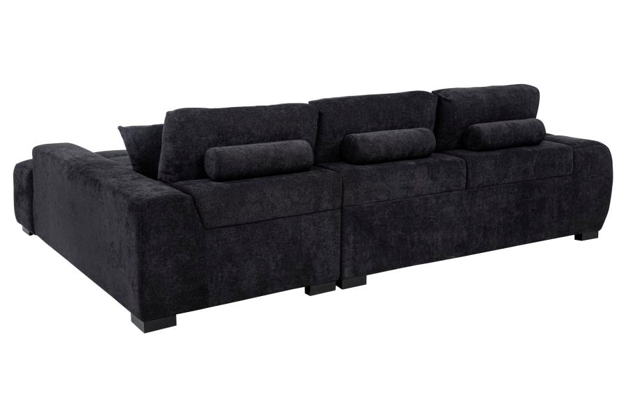 Octavia Upholstered Sectional Chaise Sofa Black 511061 - Venini Furniture 